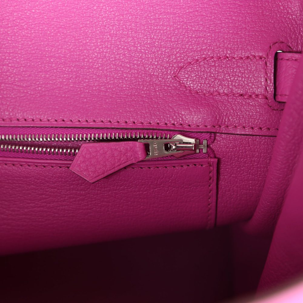 Pre-owned Hermes Birkin 30 Magnolia Clemence Palladium Hardware - Image 9