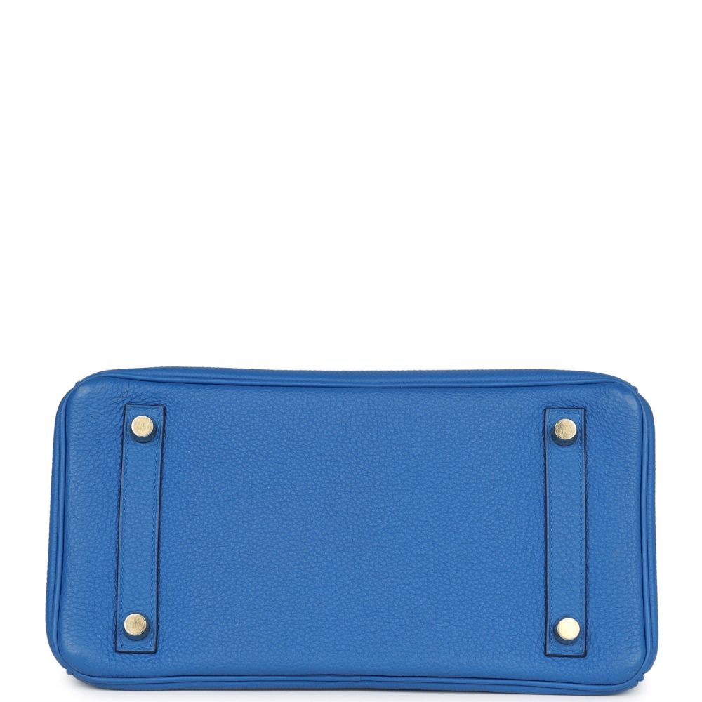 Pre-owned Hermes Birkin 25 Bleu Zellige Togo Gold Hardware - Image 6
