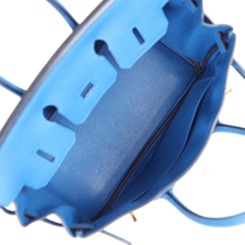 Pre-owned Hermes Birkin 25 Bleu Zellige Togo Gold Hardware - Image 8