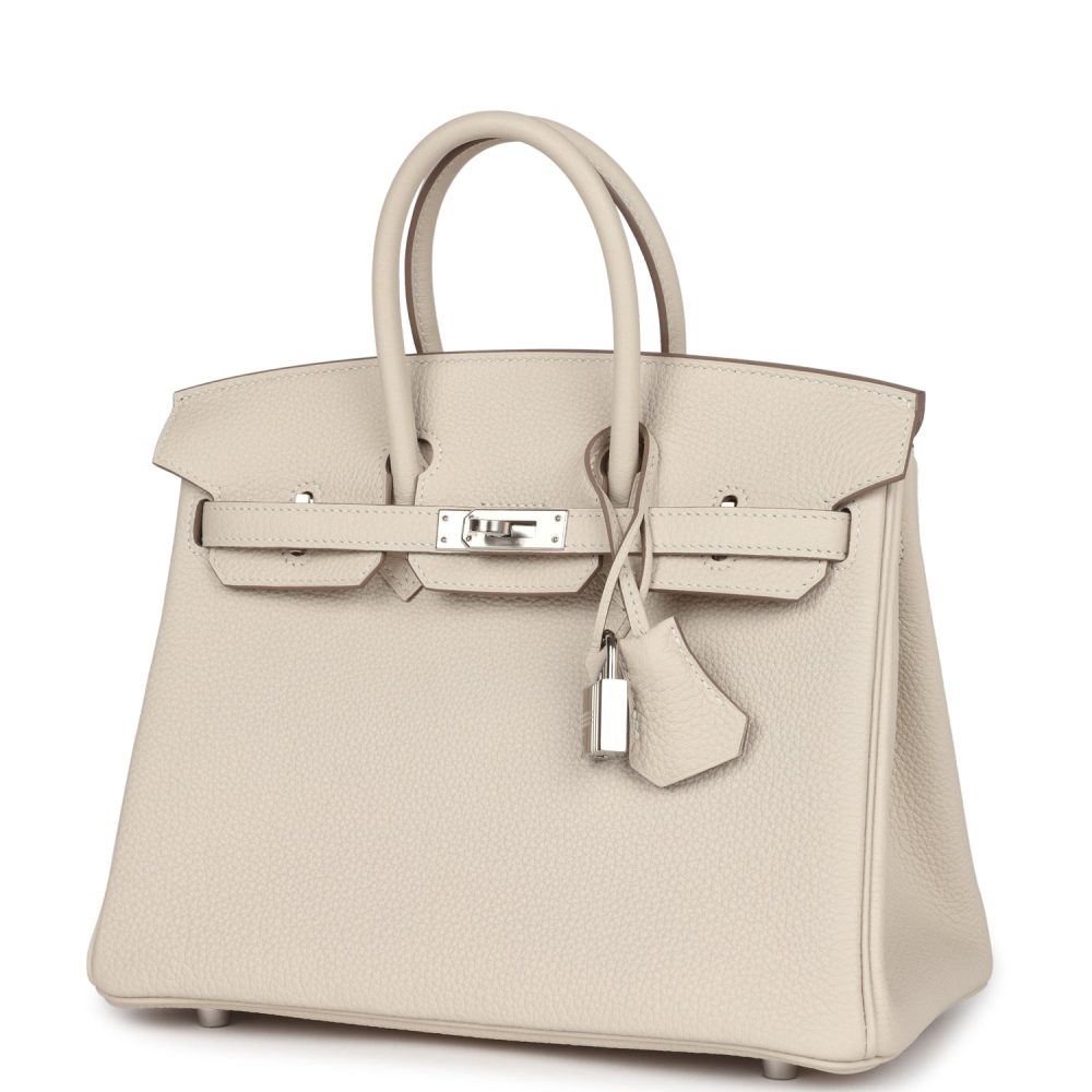 Hermes Birkin 25 Craie Togo Palladium Hardware - Image 5