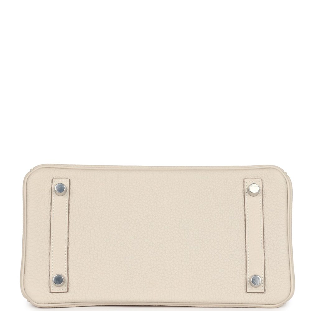 Hermes Birkin 25 Craie Togo Palladium Hardware - Image 6