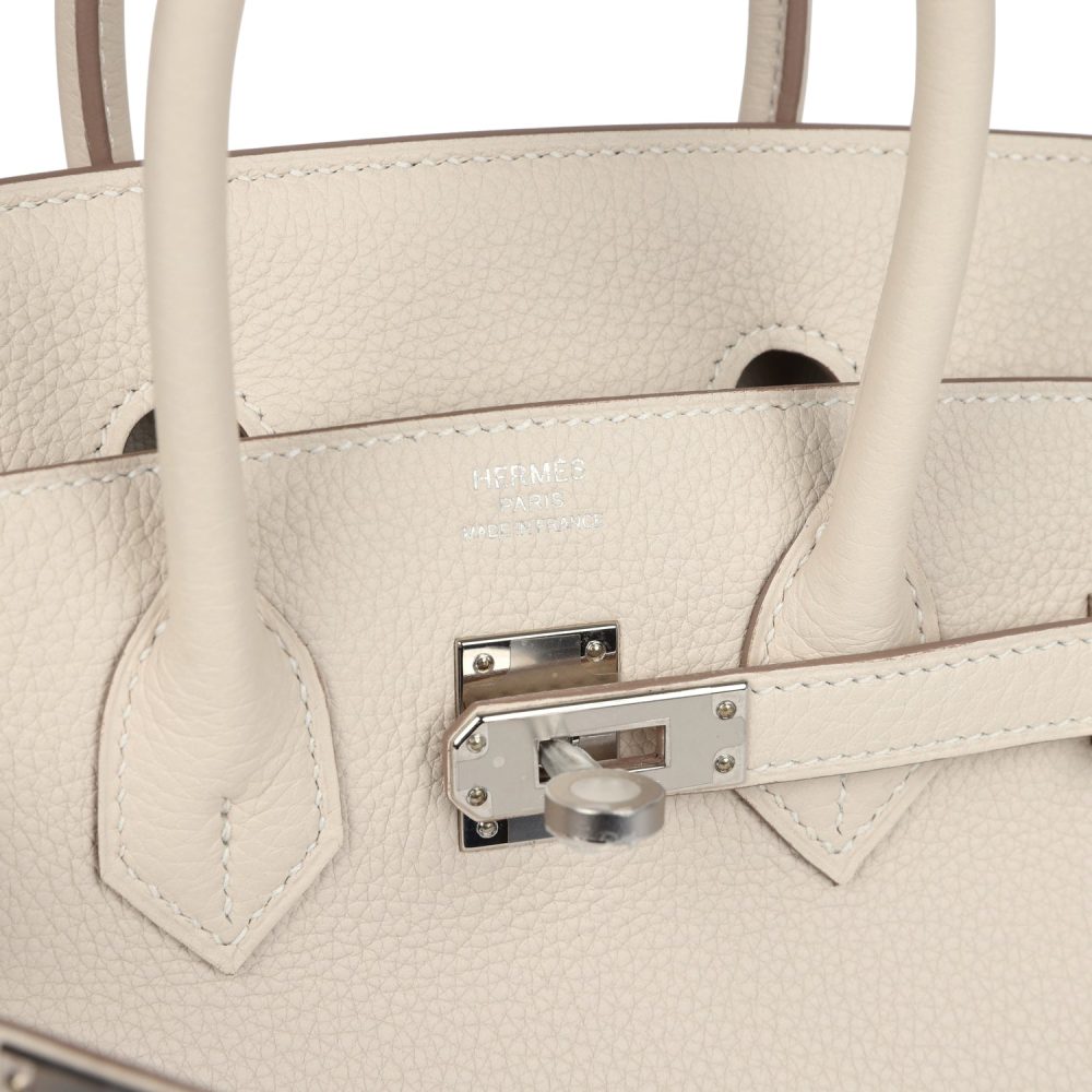 Hermes Birkin 25 Craie Togo Palladium Hardware - Image 7