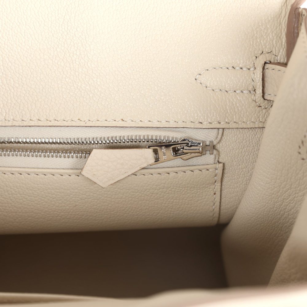 Hermes Birkin 25 Craie Togo Palladium Hardware - Image 9
