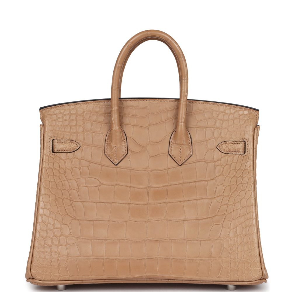 Hermes Birkin 25 Chai Matte Alligator Palladium Hardware - Image 4