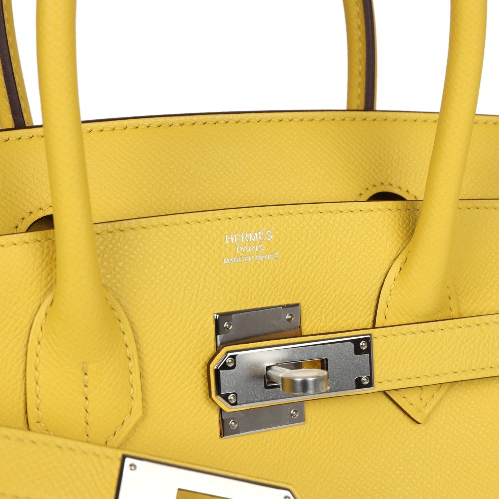 Hermes Birkin 30 Jaune de Naples Epsom Palladium Hardware - Image 7