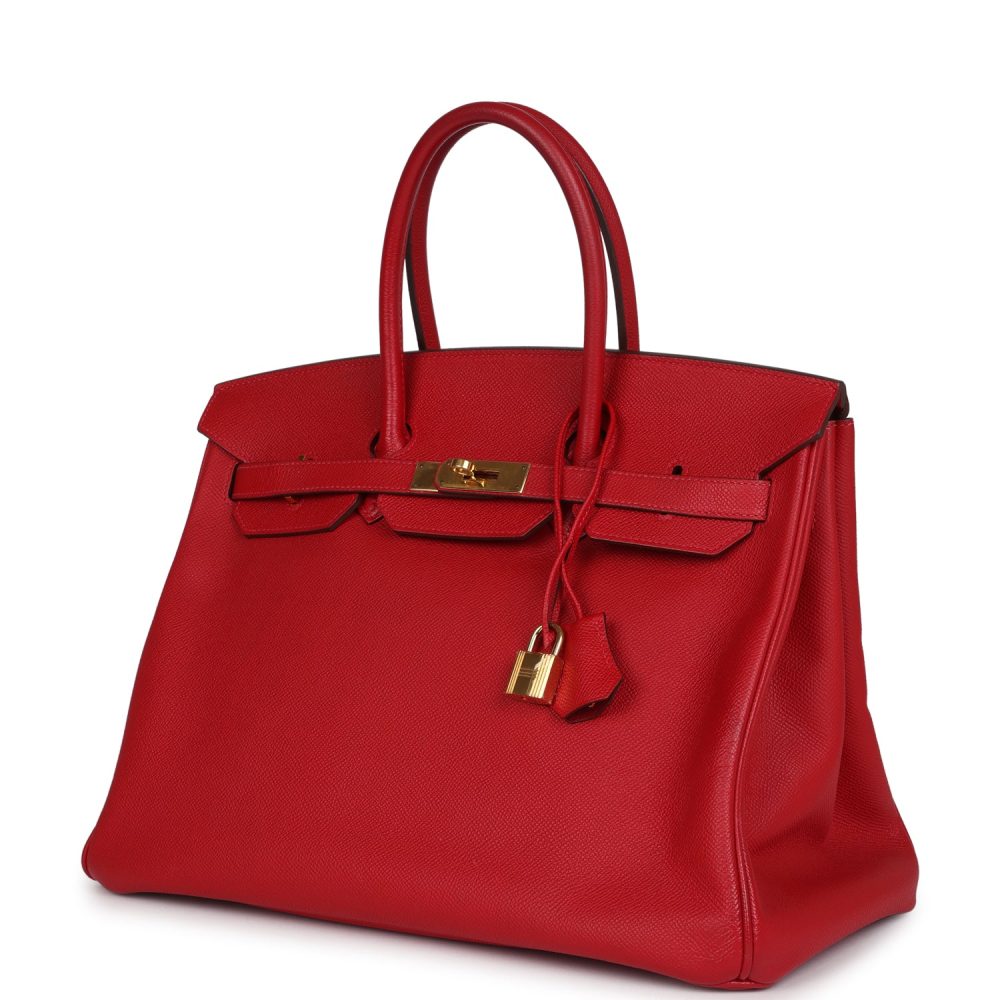Pre-owned Hermes Birkin 35 Rouge Casaque Epsom Gold Hardware - Image 5