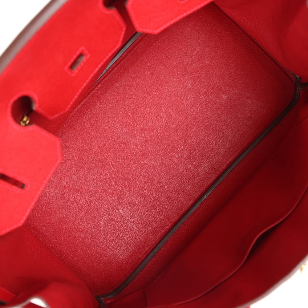 Pre-owned Hermes Birkin 35 Rouge Casaque Epsom Gold Hardware - Image 8