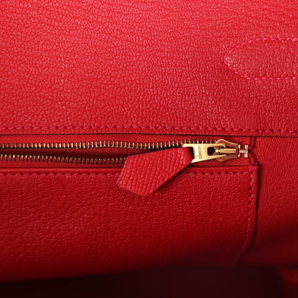 Pre-owned Hermes Birkin 35 Rouge Casaque Epsom Gold Hardware - Image 9