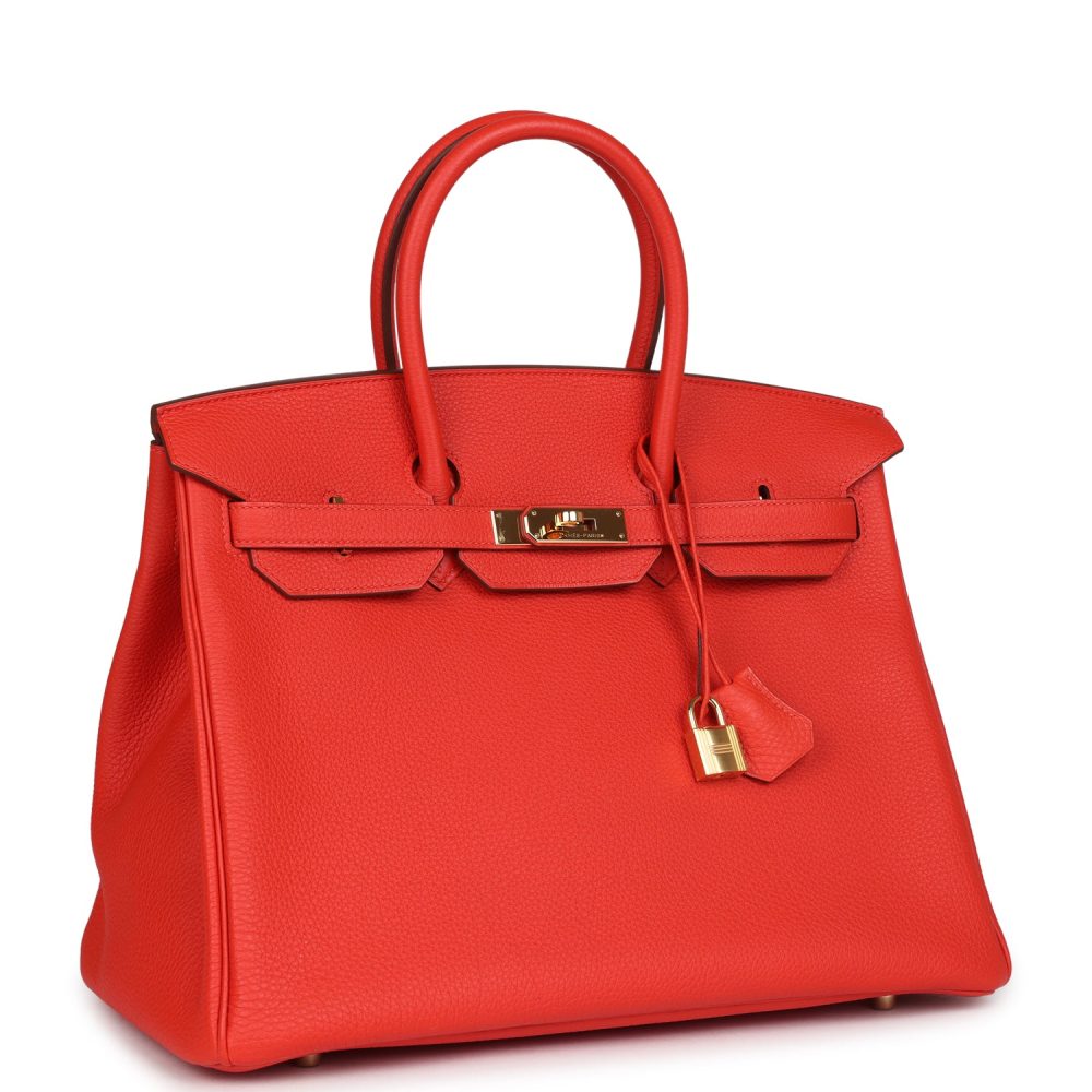 Pre-owned Hermes Birkin 35 Capucine Togo Gold Hardware - Image 2