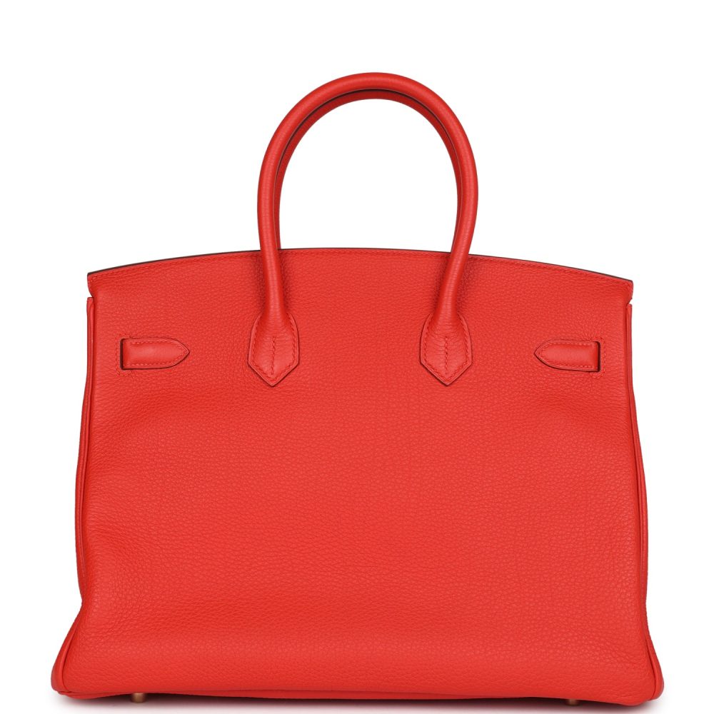 Pre-owned Hermes Birkin 35 Capucine Togo Gold Hardware - Image 4