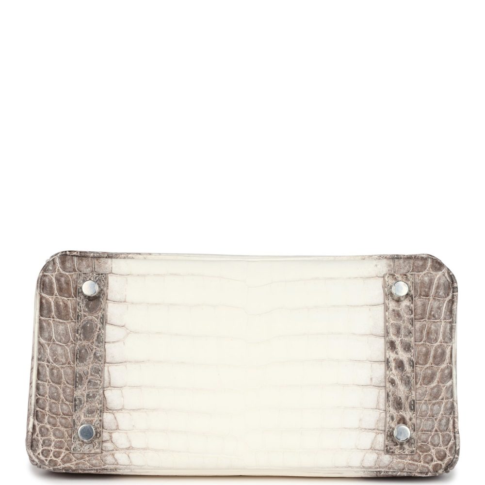 Hermes Birkin 25 Himalaya Niloticus Crocodile Diamond Encrusted Palladium Hardware - Image 6