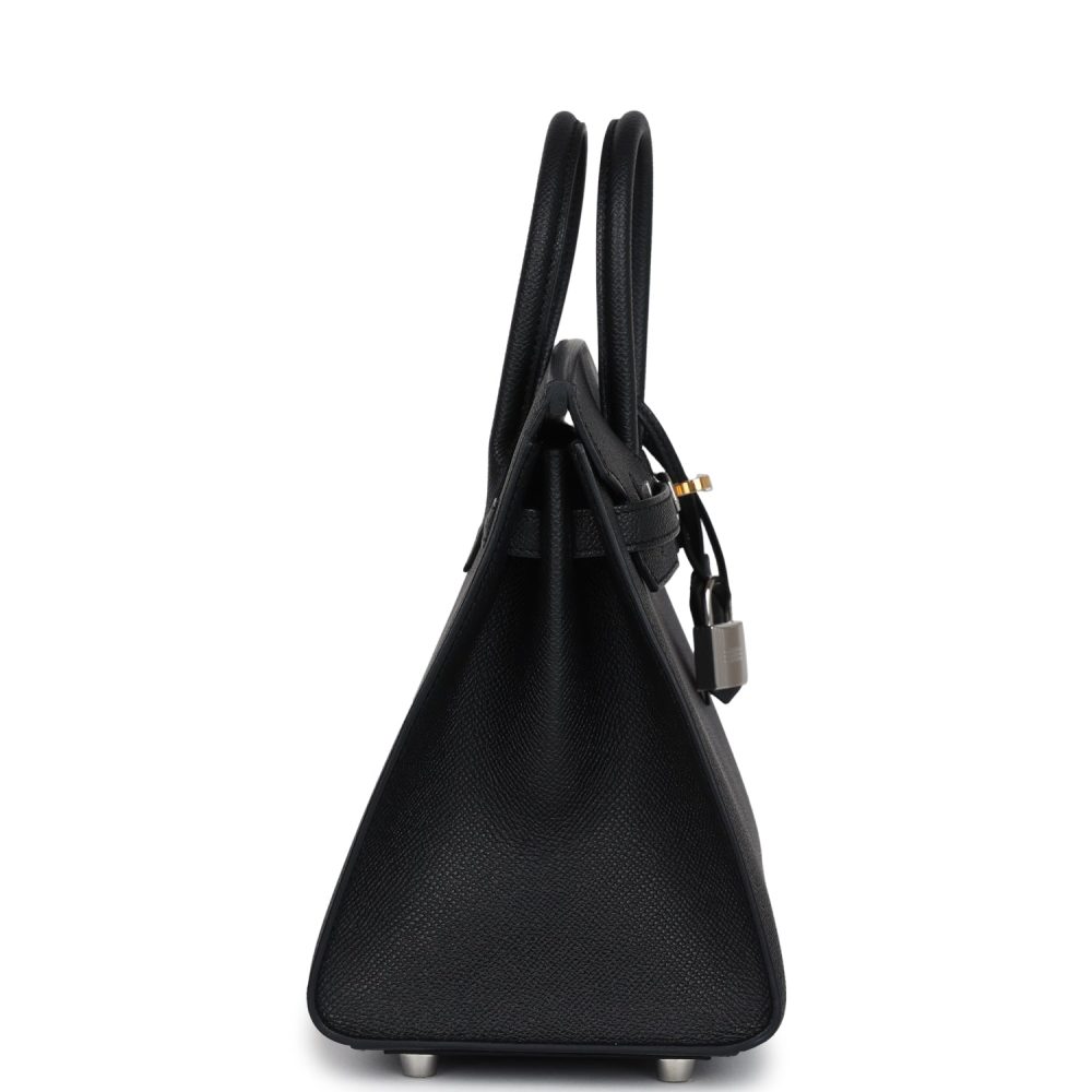 Hermes Birkin Sellier 25 Black Epsom Electrum Hardware - Image 3