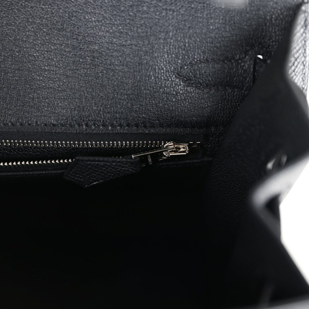 Hermes Birkin Sellier 25 Black Epsom Electrum Hardware - Image 9