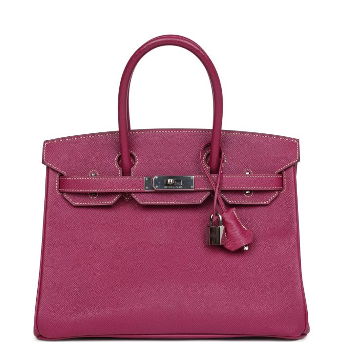 Pre-owned Hermes Birkin 30 Tosca Candy Epsom Palladium Hardware