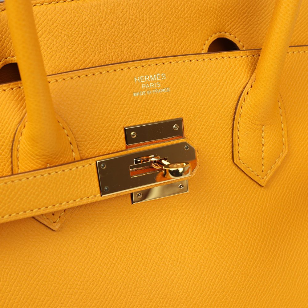 Pre-owned Hermes Birkin 30 Jaune D'or Epsom Gold Hardware - Image 7