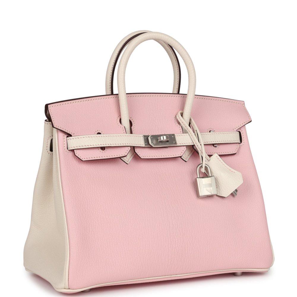 Hermes Special Order (HSS) Birkin 25 Rose Sakura and Nata Swift Brushed Gold Hardware - Image 2