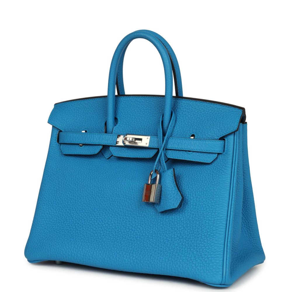 Hermes Birkin 25 Bleu Zanzibar Togo Palladium Hardware - Image 5
