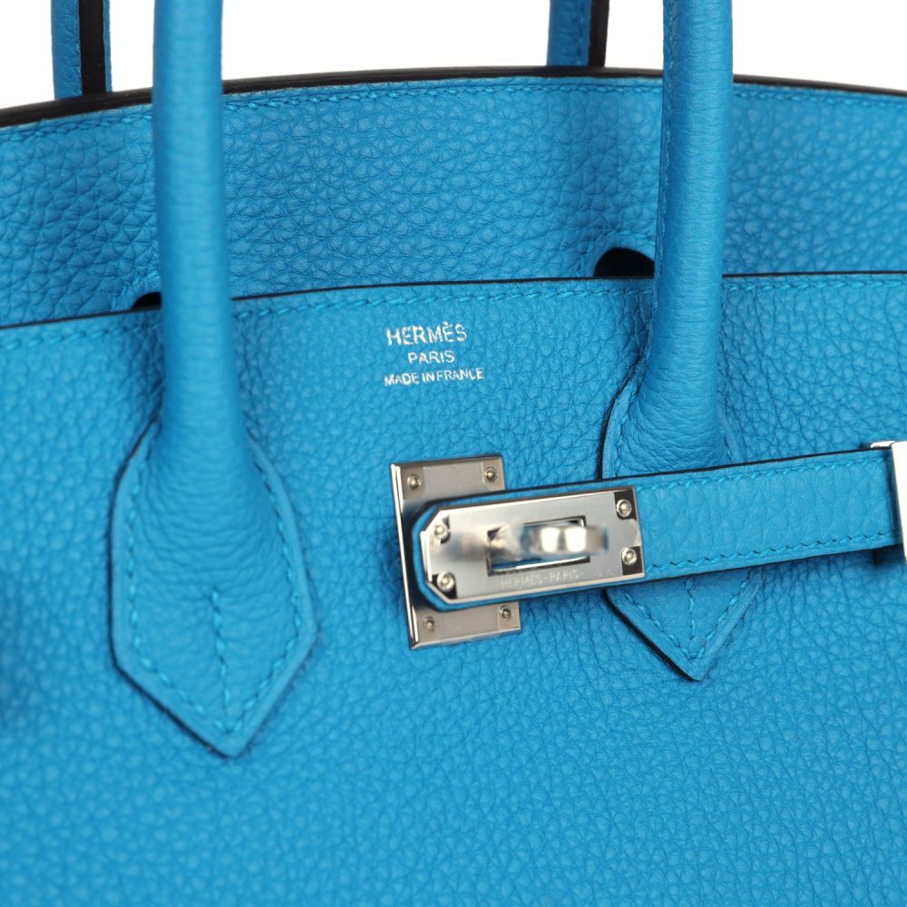 Hermes Birkin 25 Bleu Zanzibar Togo Palladium Hardware - Image 7