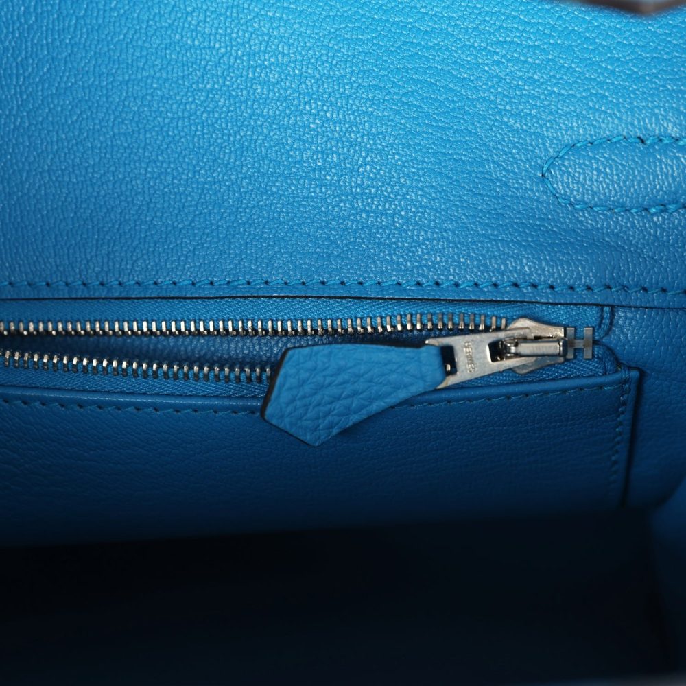 Hermes Birkin 25 Bleu Zanzibar Togo Palladium Hardware - Image 9