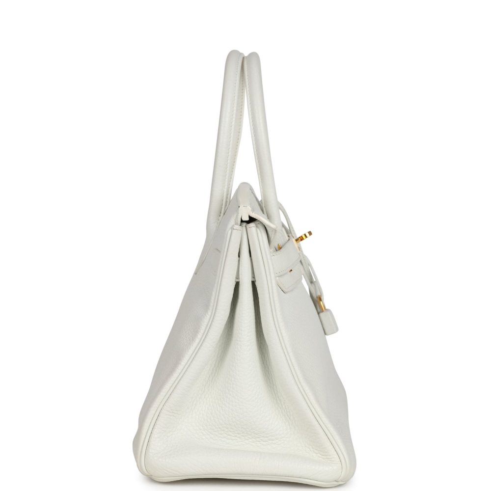 Pre-owned Hermes Birkin 30 White Clemence Gold Hardware - Image 3