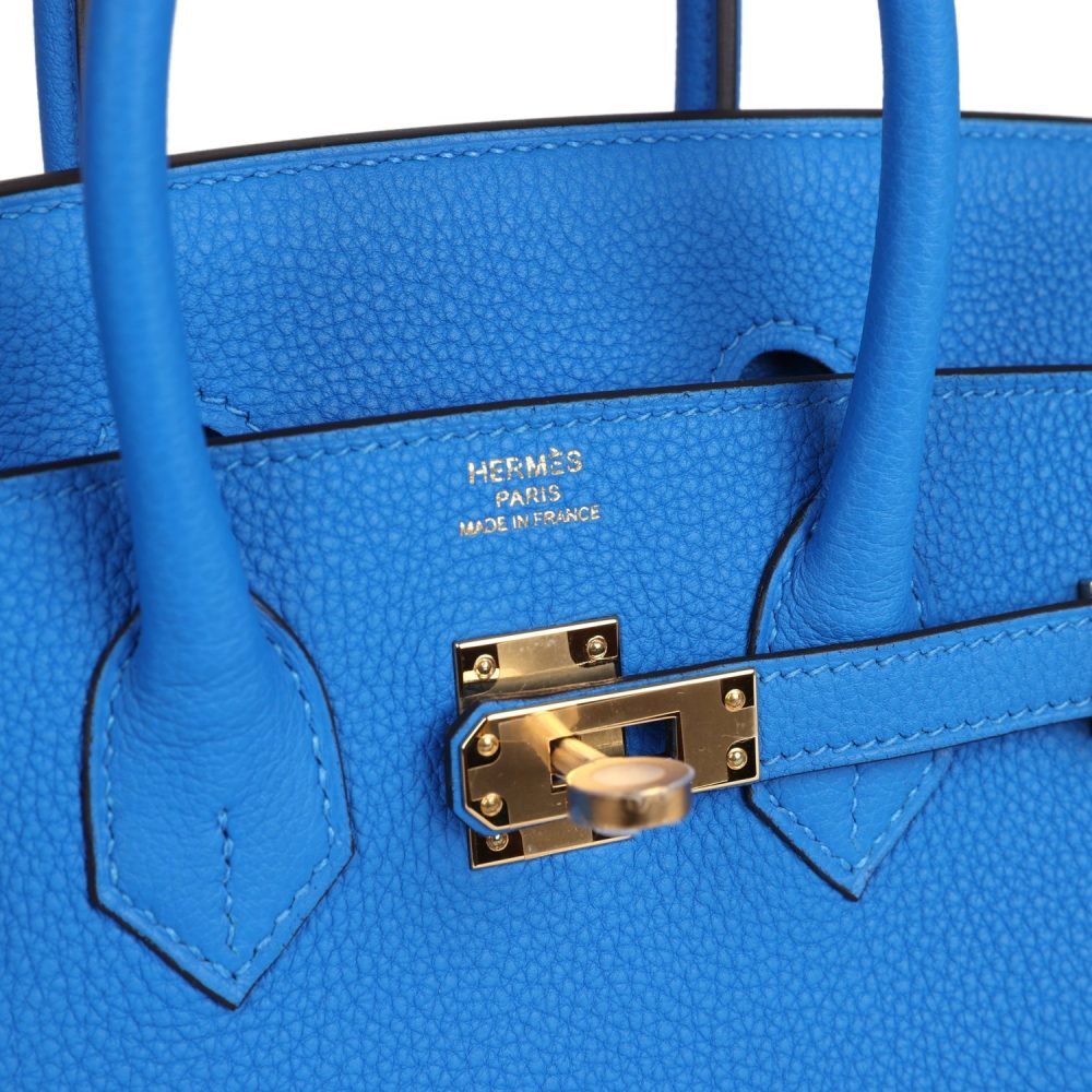 Hermes Birkin 25 Bleu Hydra Togo Gold Hardware - Image 7