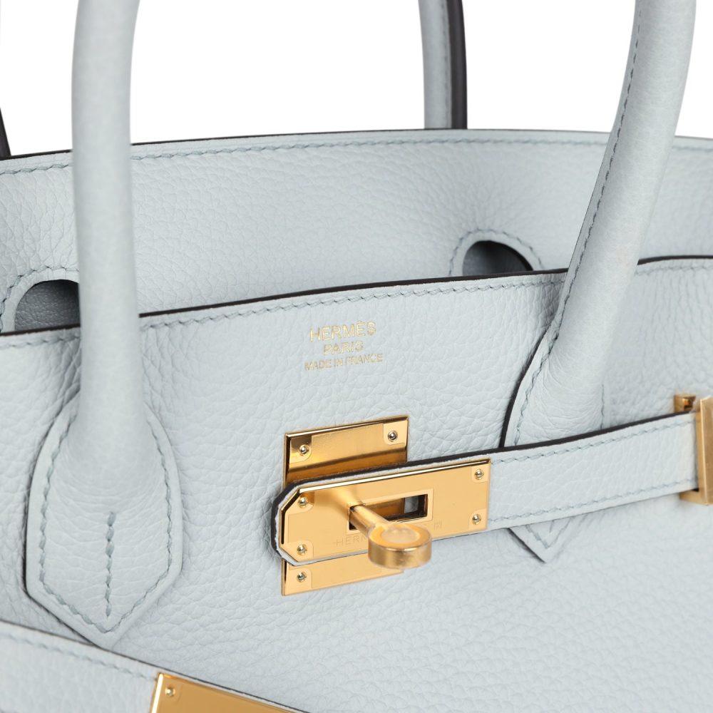 Hermes Birkin 30 Bleu Pale Togo Gold Hardware - Image 7