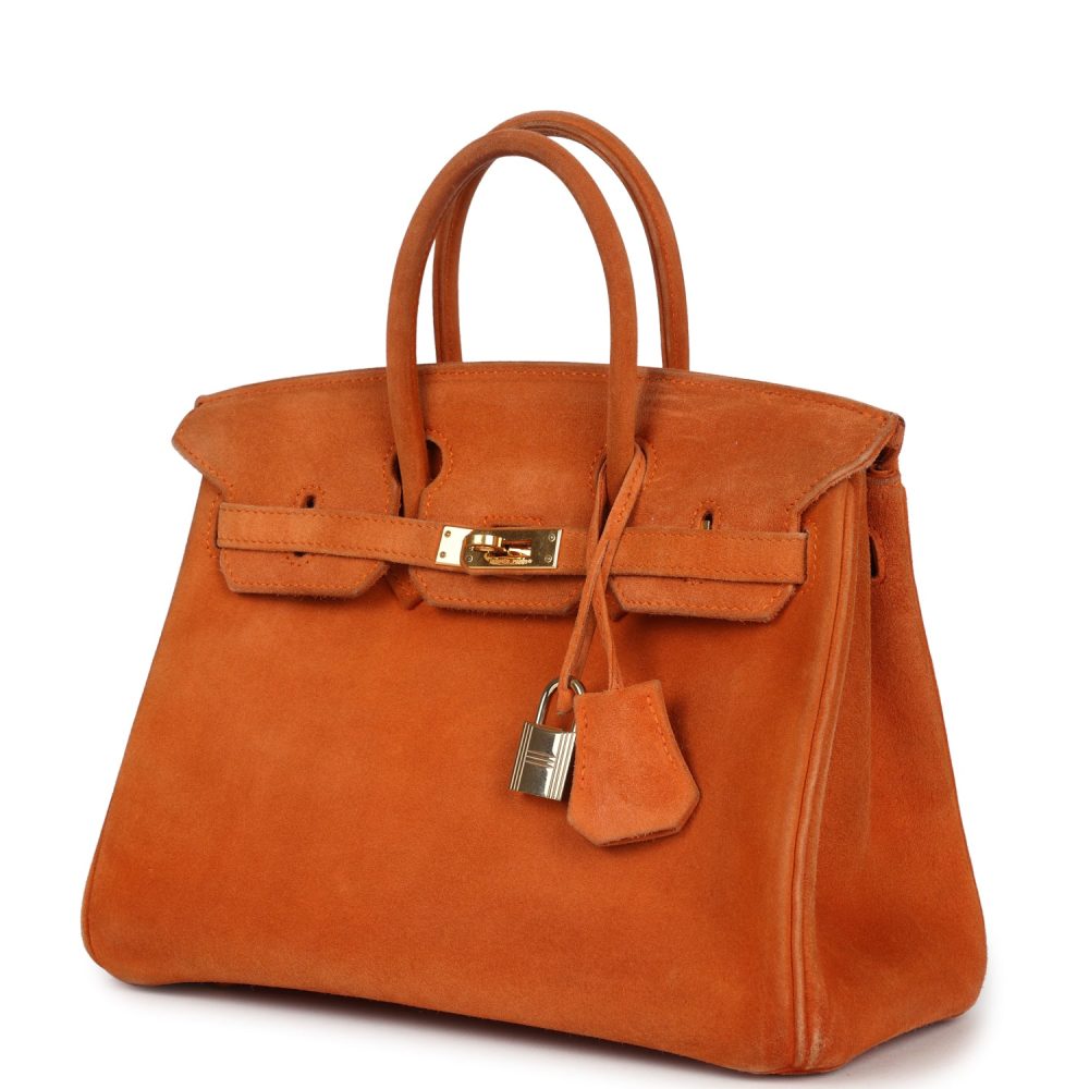 Vintage Hermes Birkin 25 Orange Doblis Gold Hardware - Image 5