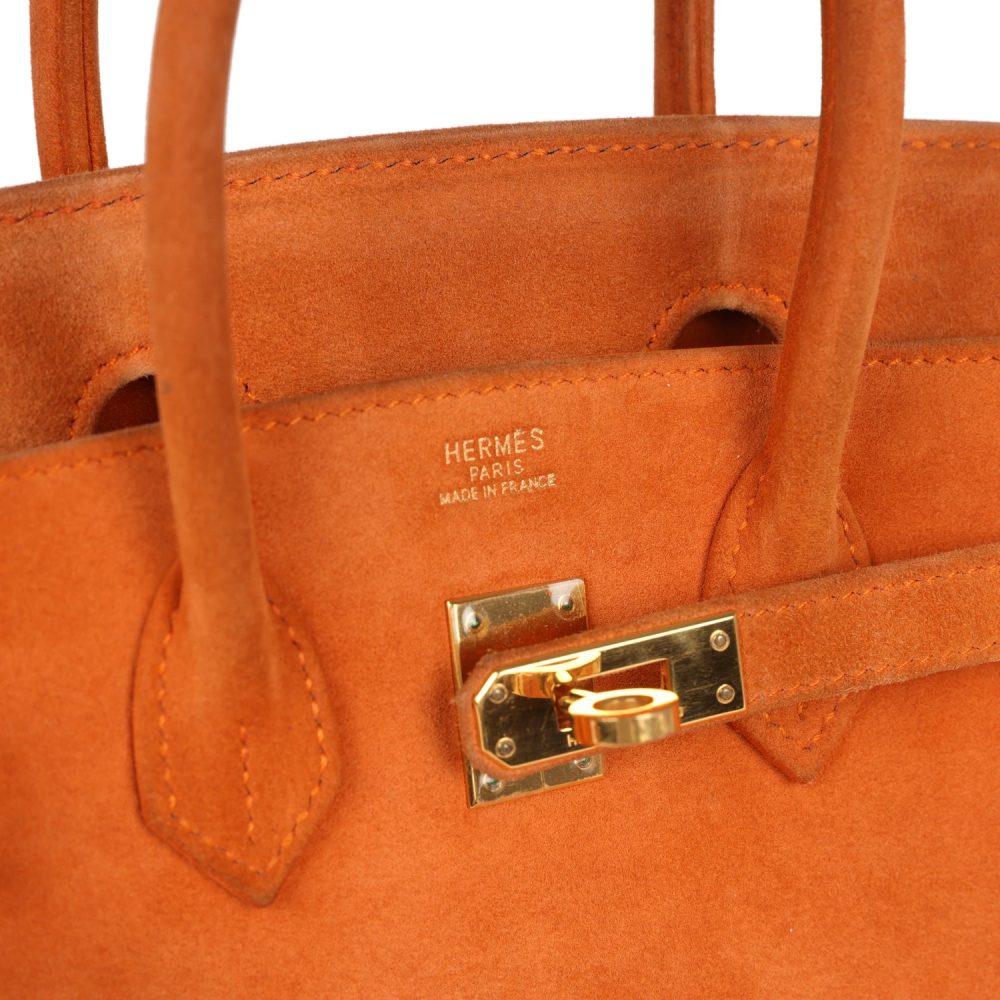 Vintage Hermes Birkin 25 Orange Doblis Gold Hardware - Image 7