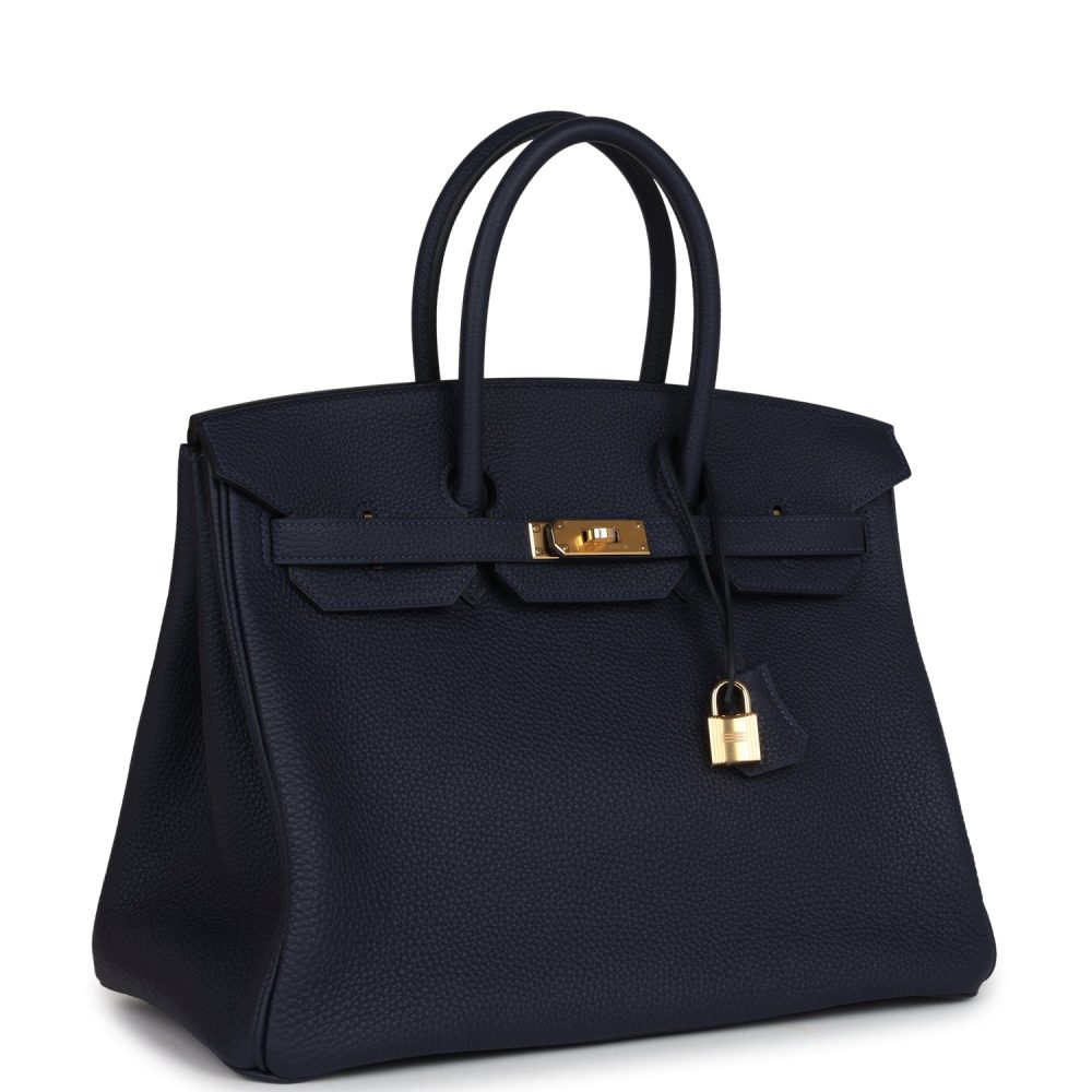 Hermes Birkin 35 Bleu Nuit Togo Gold Hardware - Image 2