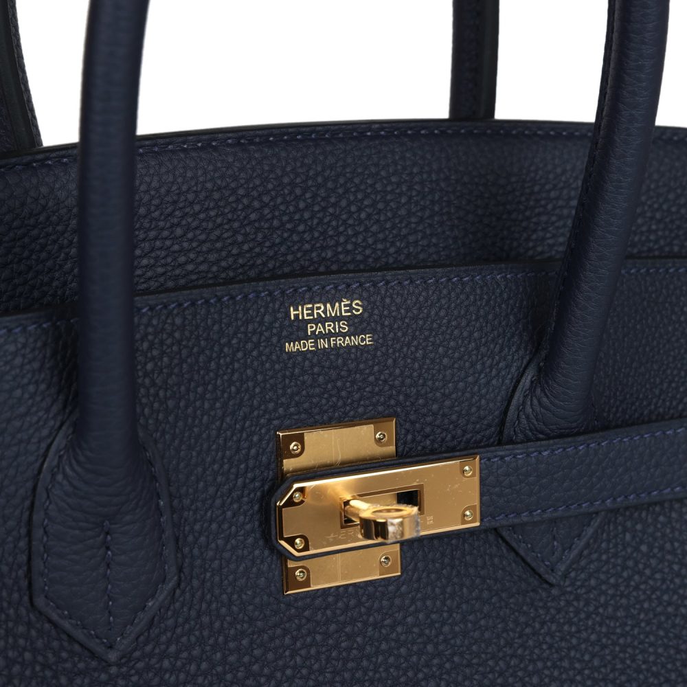 Hermes Birkin 35 Bleu Nuit Togo Gold Hardware - Image 7