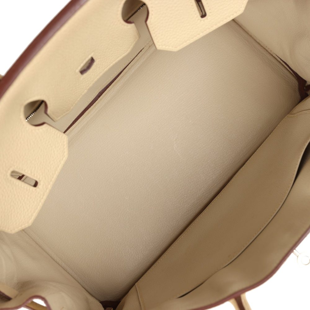 Pre-owned Hermes Birkin 35 Parchemin Togo Palladium Hardware - Image 8