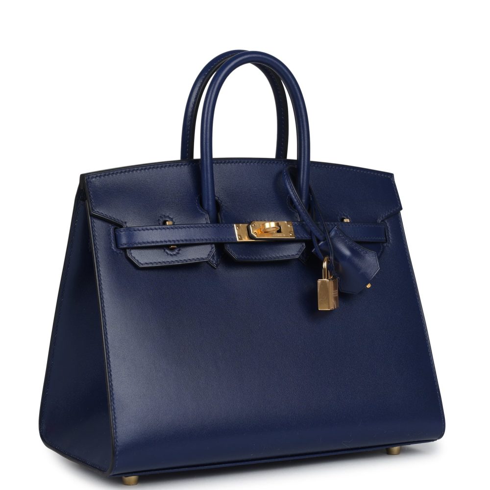 Hermes Birkin Sellier 25 Bleu Saphir Box Gold Hardware - Image 2