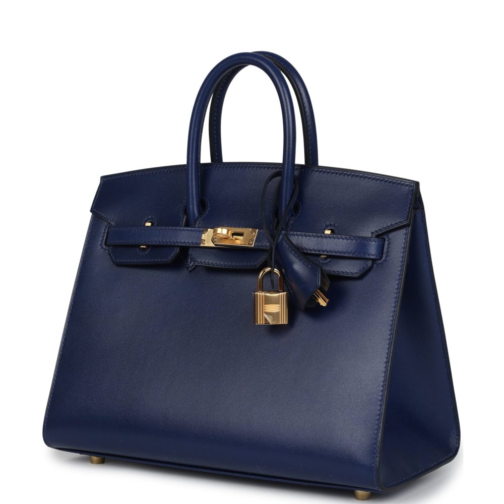 Hermes Birkin Sellier 25 Bleu Saphir Box Gold Hardware - Image 5
