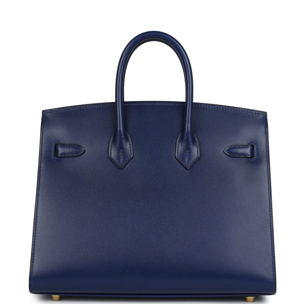 Hermes Birkin Sellier 25 Bleu Saphir Box Gold Hardware - Image 4