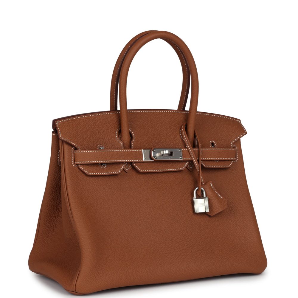 Hermes Birkin 30 Gold Togo Palladium Hardware - Image 2