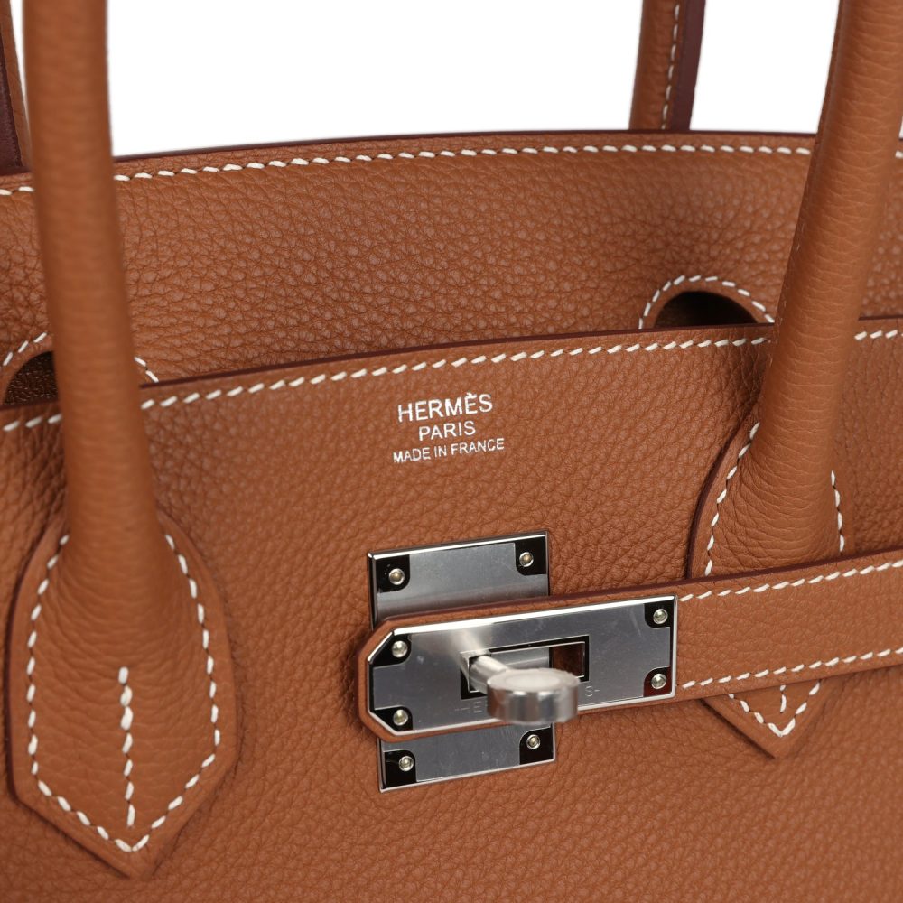 Hermes Birkin 30 Gold Togo Palladium Hardware - Image 7