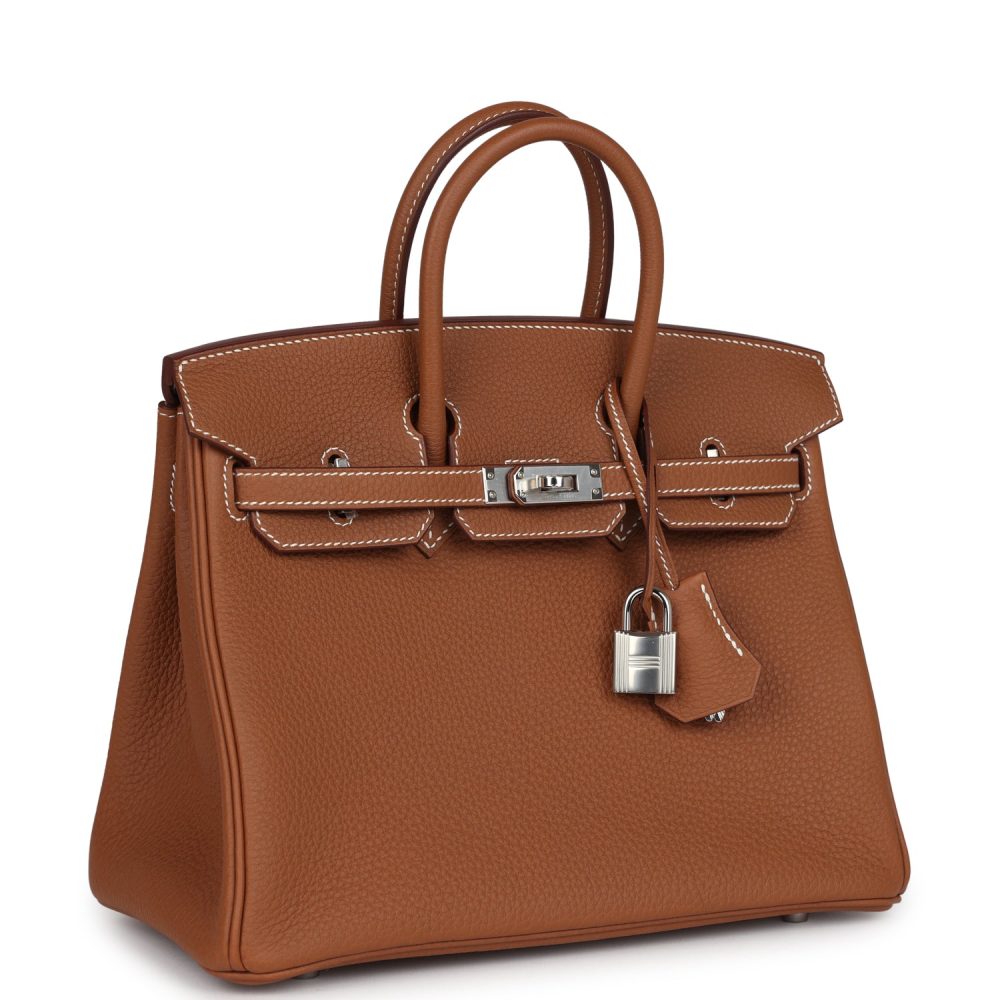 Hermes Birkin 25 Gold Togo Palladium Hardware - Image 2