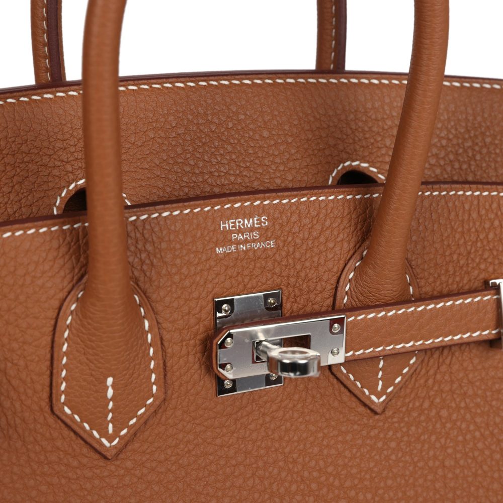 Hermes Birkin 25 Gold Togo Palladium Hardware - Image 7