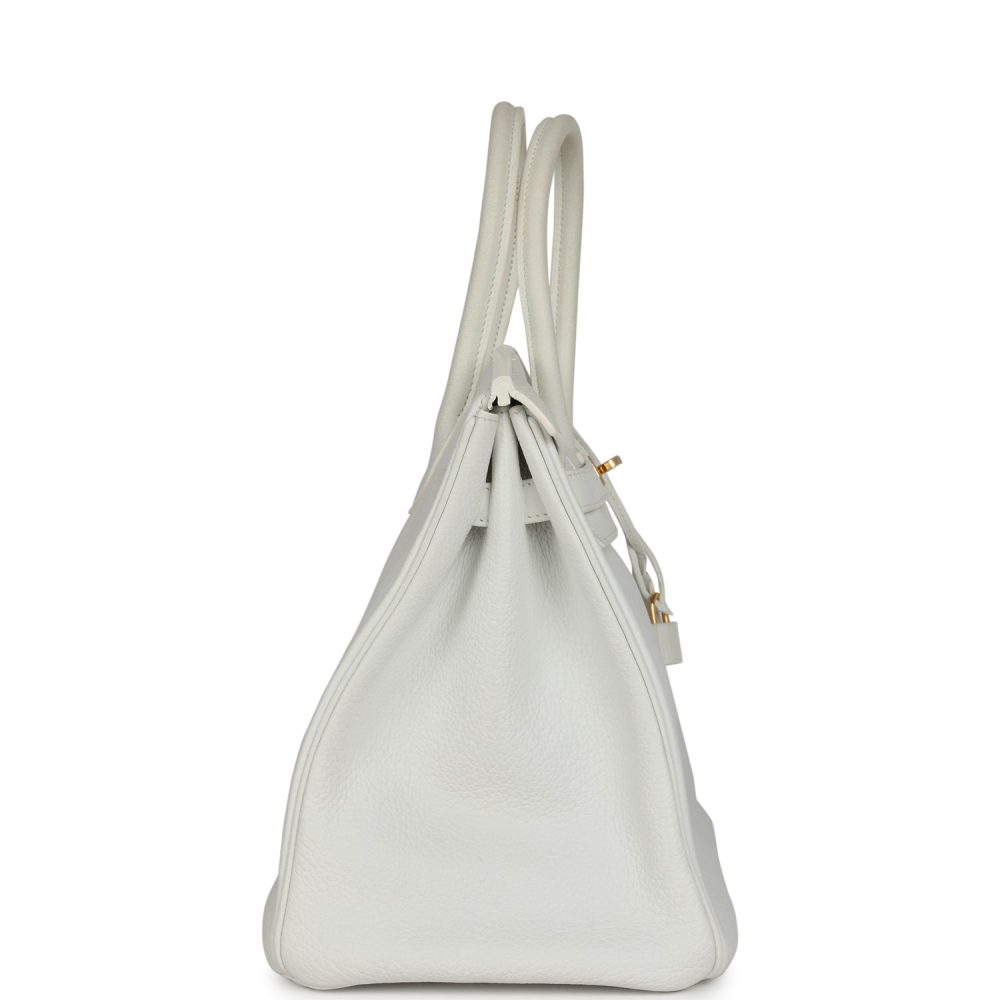 Pre-owned Hermes Birkin 35 White Clemence Gold Hardware - Image 3