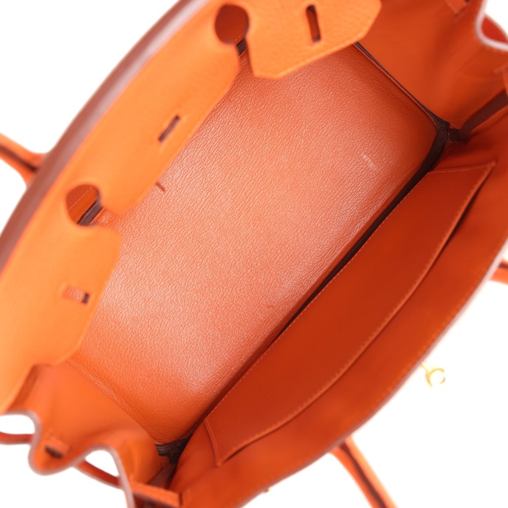 Pre-owned Hermes Birkin 30 Orange Togo Gold Hardware - Image 8