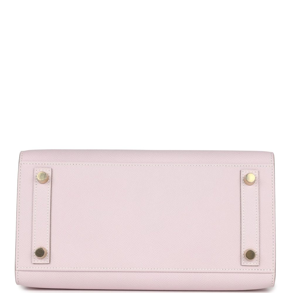 Hermes Special Order (HSS) Birkin Sellier 25 Mauve Pale and Craie Epsom Brushed Gold Hardware - Image 6
