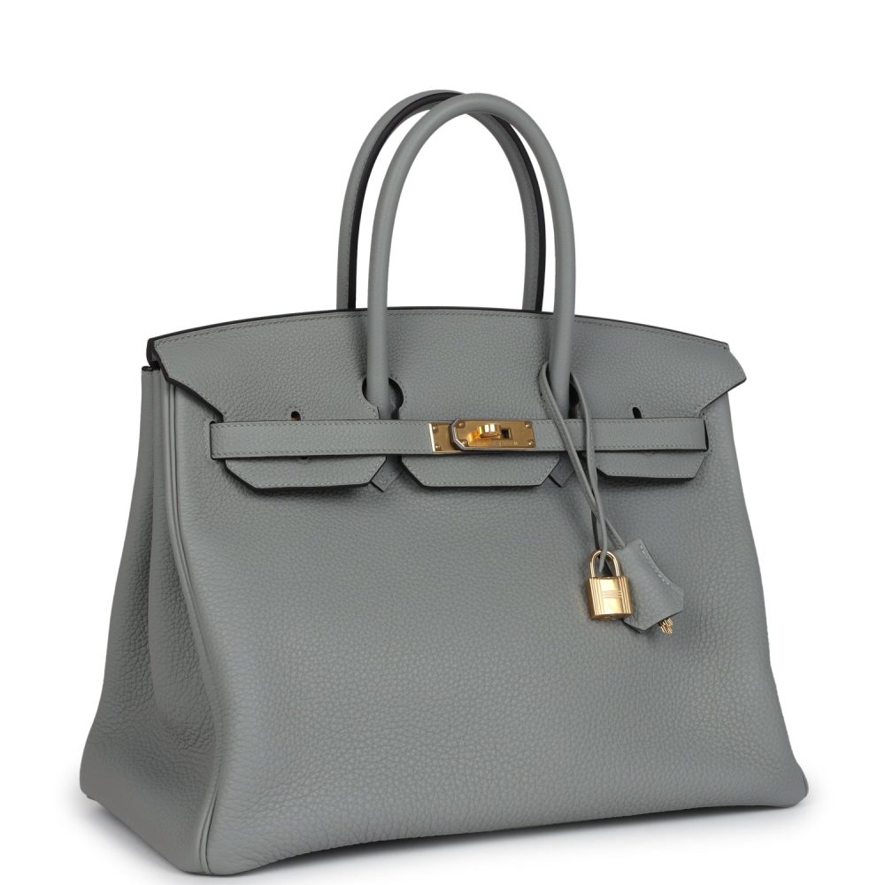Hermes Birkin 35 Gris Mouette Togo Gold Hardware - Image 2