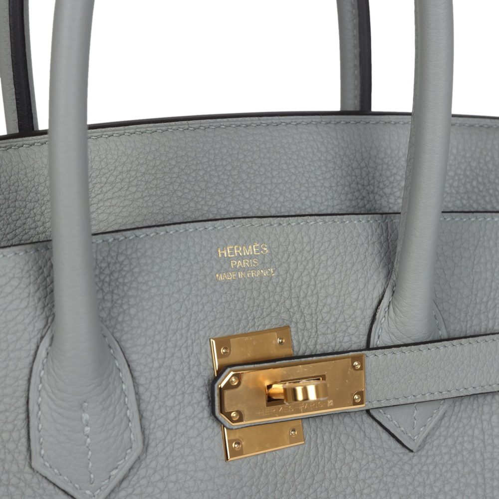 Hermes Birkin 35 Gris Mouette Togo Gold Hardware - Image 7