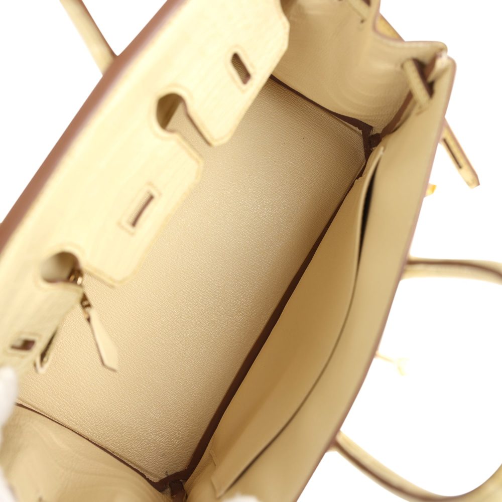 Hermes Special Order (HSS) Birkin 25 Vanille Matte Alligator Brushed Gold Hardware - Image 8