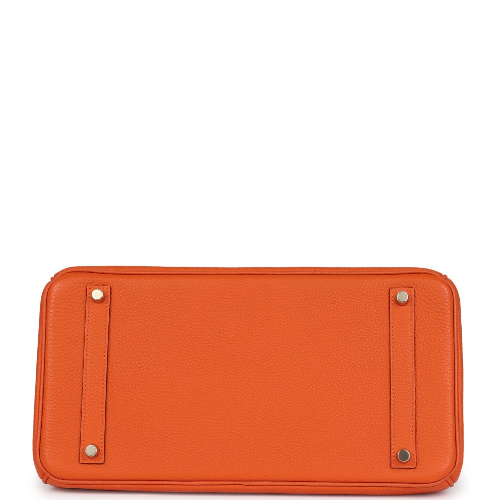 Pre-owned Hermes Birkin 35 Orange Togo Gold Hardware - Image 6