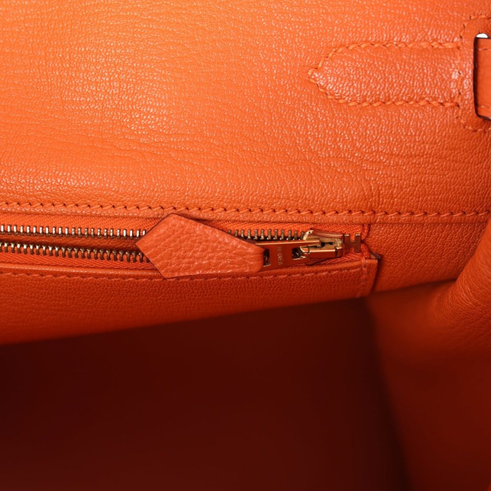 Pre-owned Hermes Birkin 35 Orange Togo Gold Hardware - Image 9
