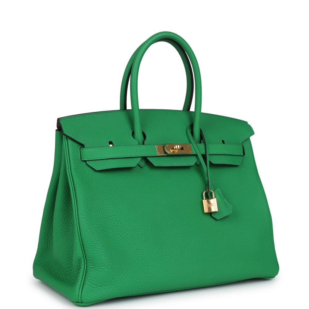 Pre-owned Hermes Birkin 35 Bambou Togo Gold Hardware - Image 2