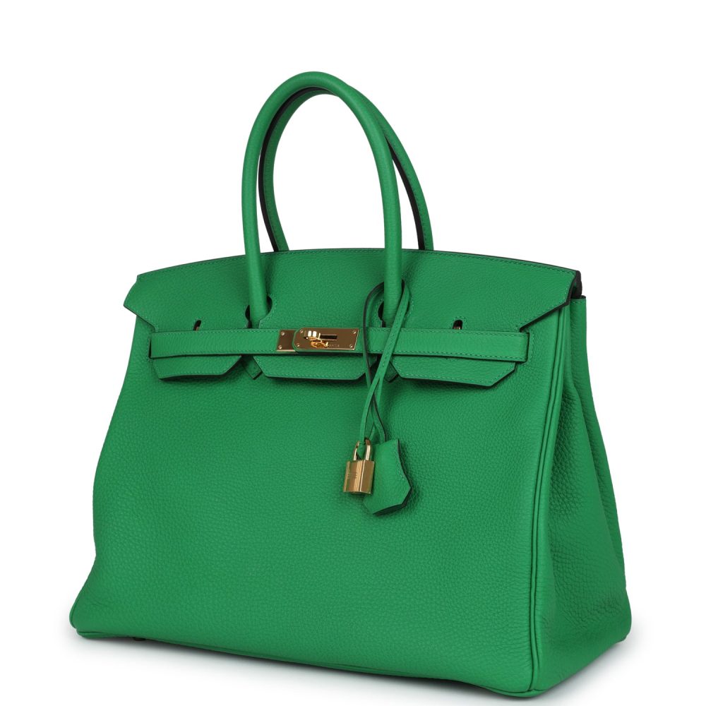 Pre-owned Hermes Birkin 35 Bambou Togo Gold Hardware - Image 5