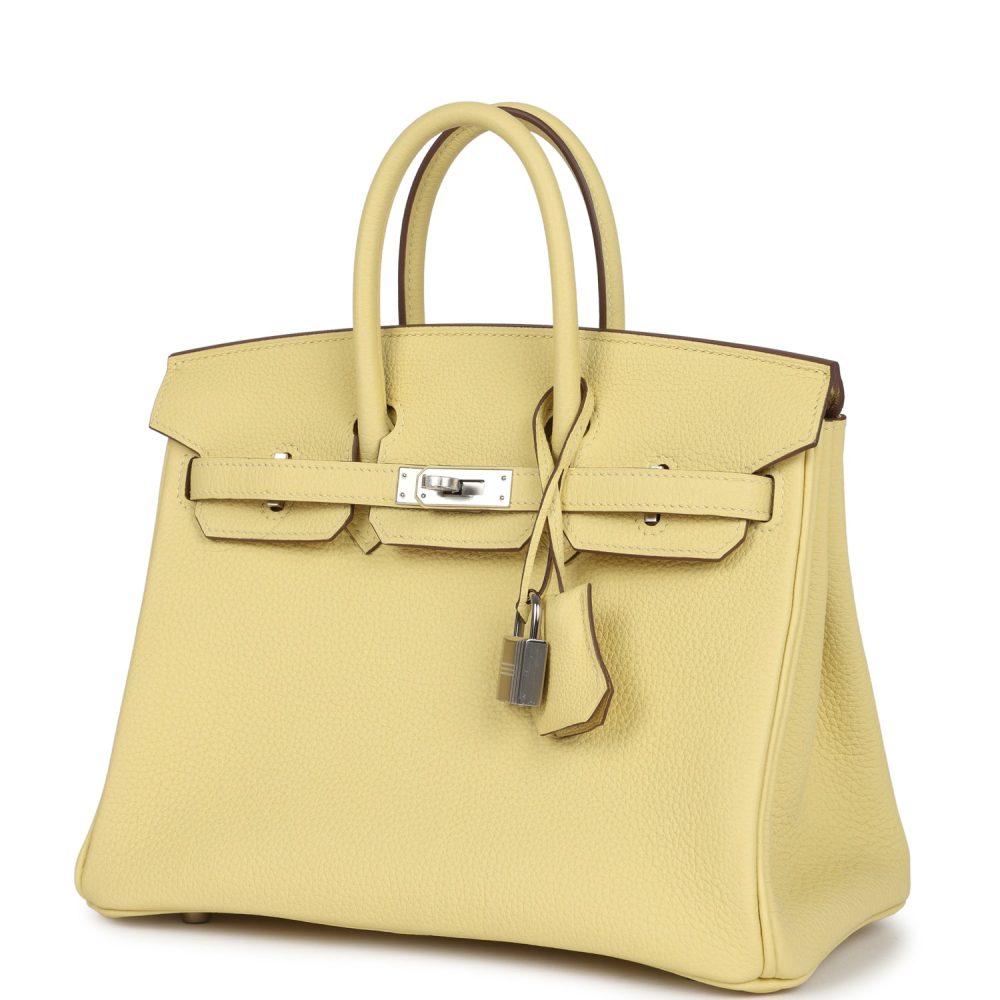 Hermes Birkin 25 Jaune Poussin Togo Palladium Hardware - Image 5
