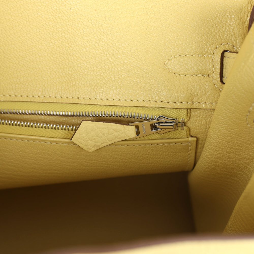 Hermes Birkin 25 Jaune Poussin Togo Palladium Hardware - Image 9